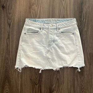 American Eagle Outfitters mini jean skirt, size 4, distressed